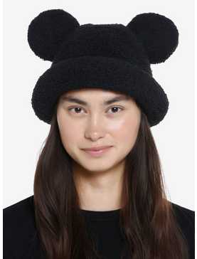 Black Mouse Ears Chenille Bucket Hat, , hi-res