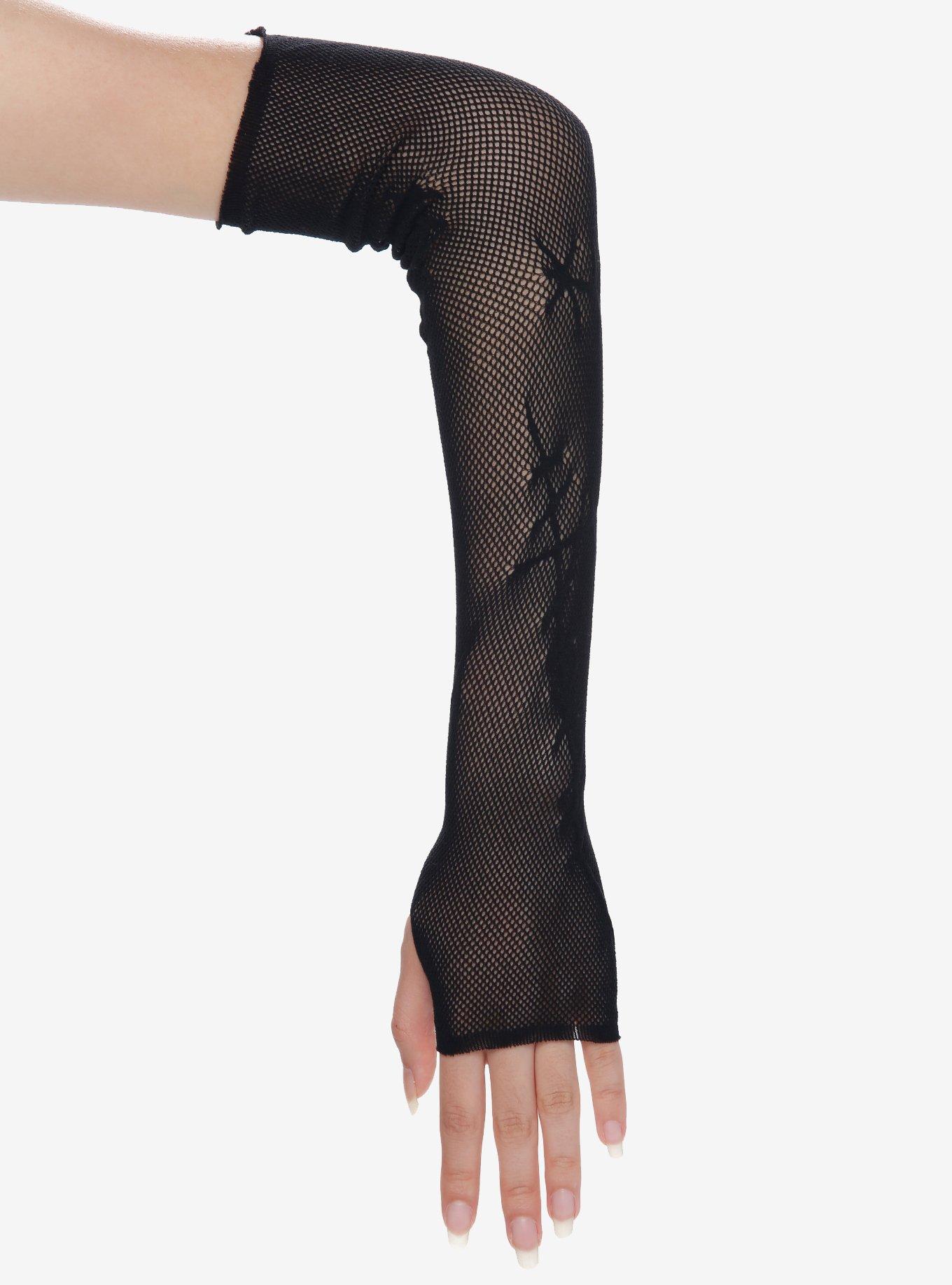 Stitches Fishnet Fingerless Gloves, , hi-res