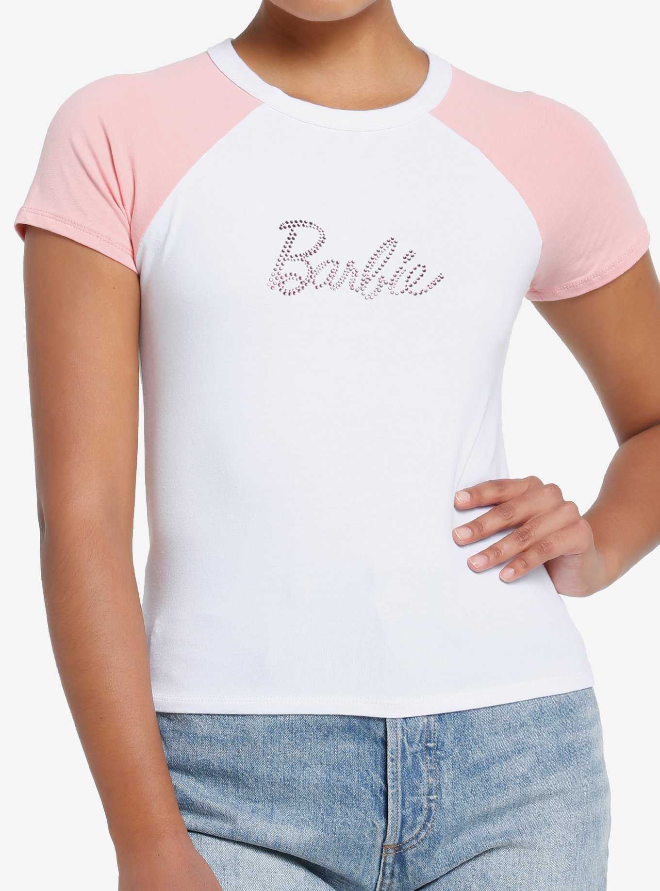 Barbie Rhinestone Raglan Girls Baby T-Shirt, , hi-res