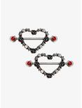 14G Barbed Wire Heart Nipple Barbell 2 Pack, , hi-res