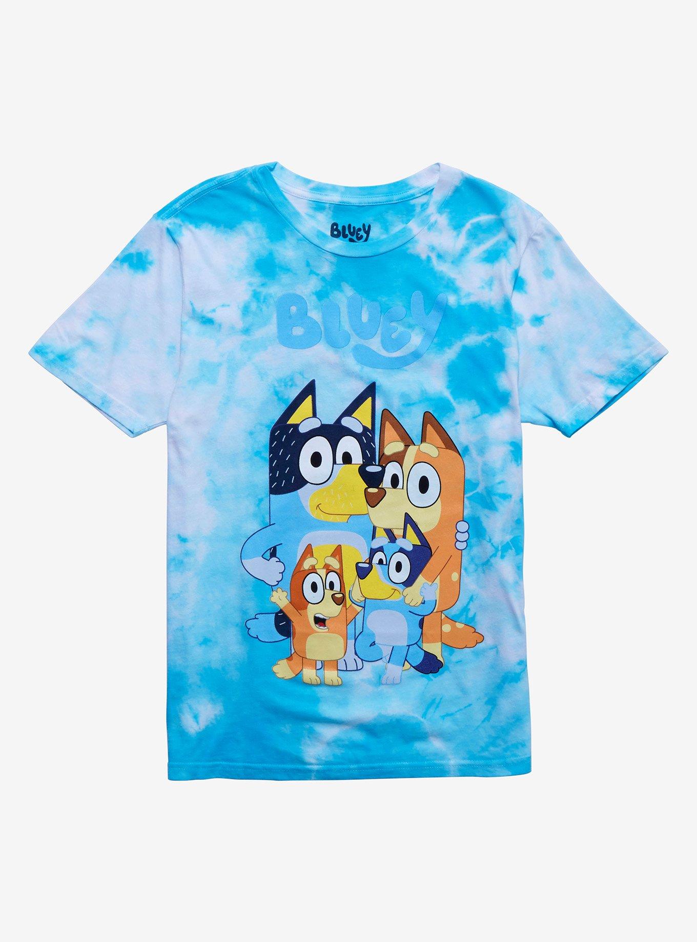 Bluey Family Tie-Dye Boyfriend Fit Girls T-Shirt