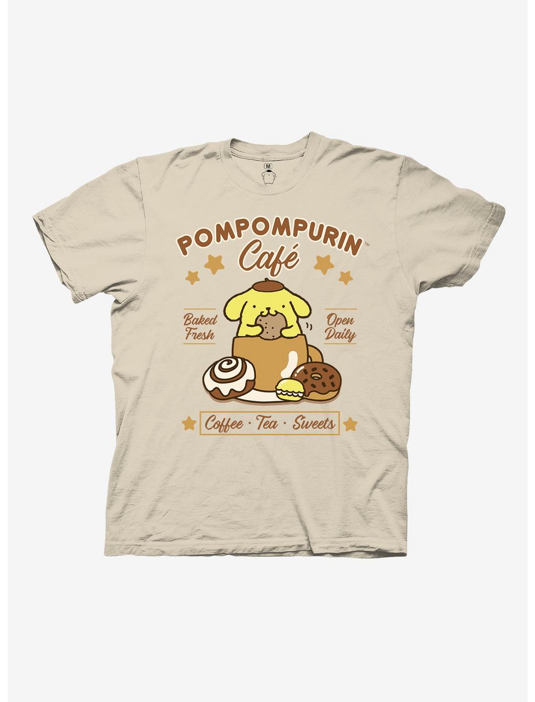Pompompurin Cafe Boyfriend Fit Girls T-Shirt, MULTI, hi-res