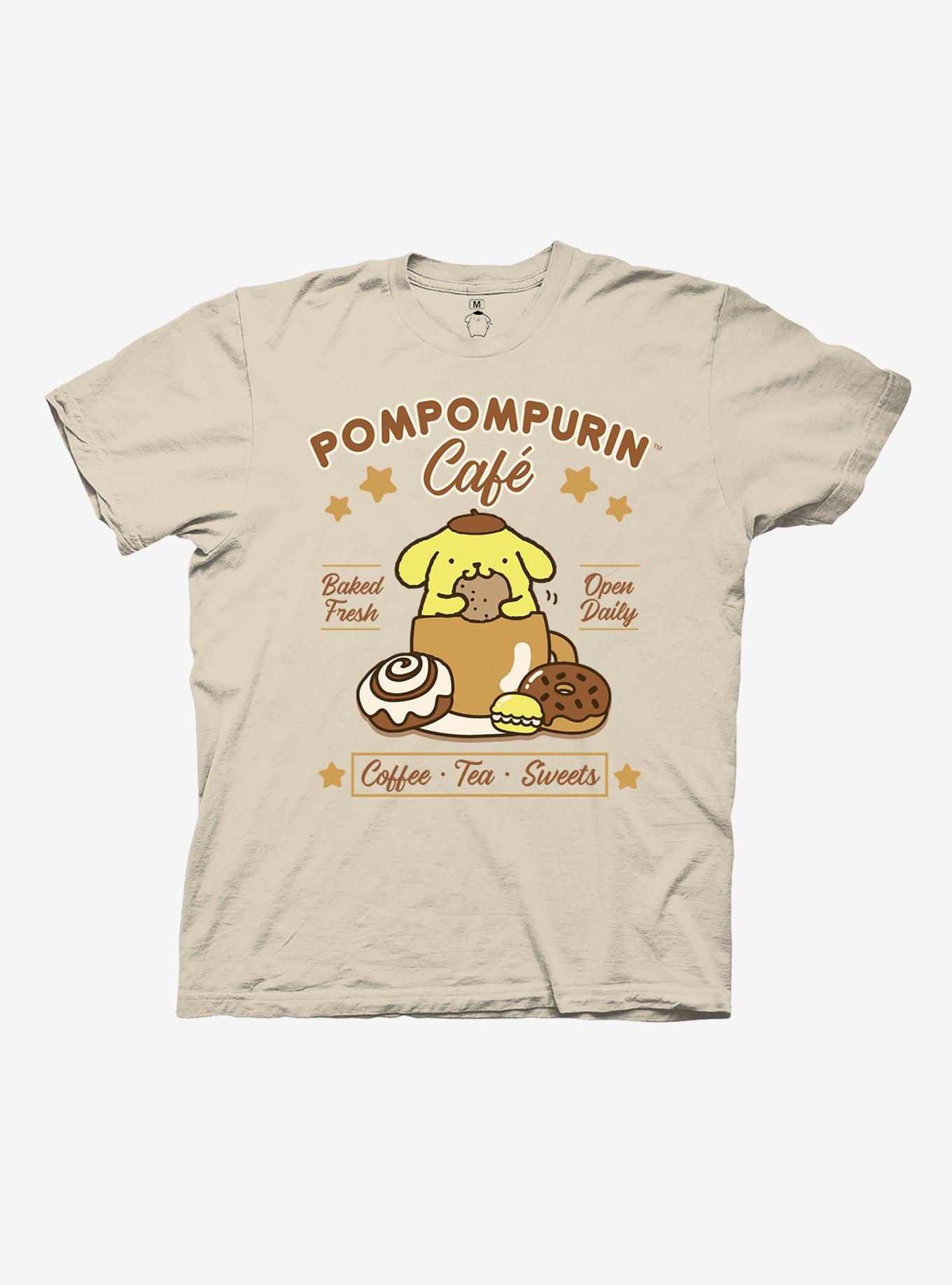 Pompompurin Cafe Boyfriend Fit Girls T-Shirt, MULTI, hi-res