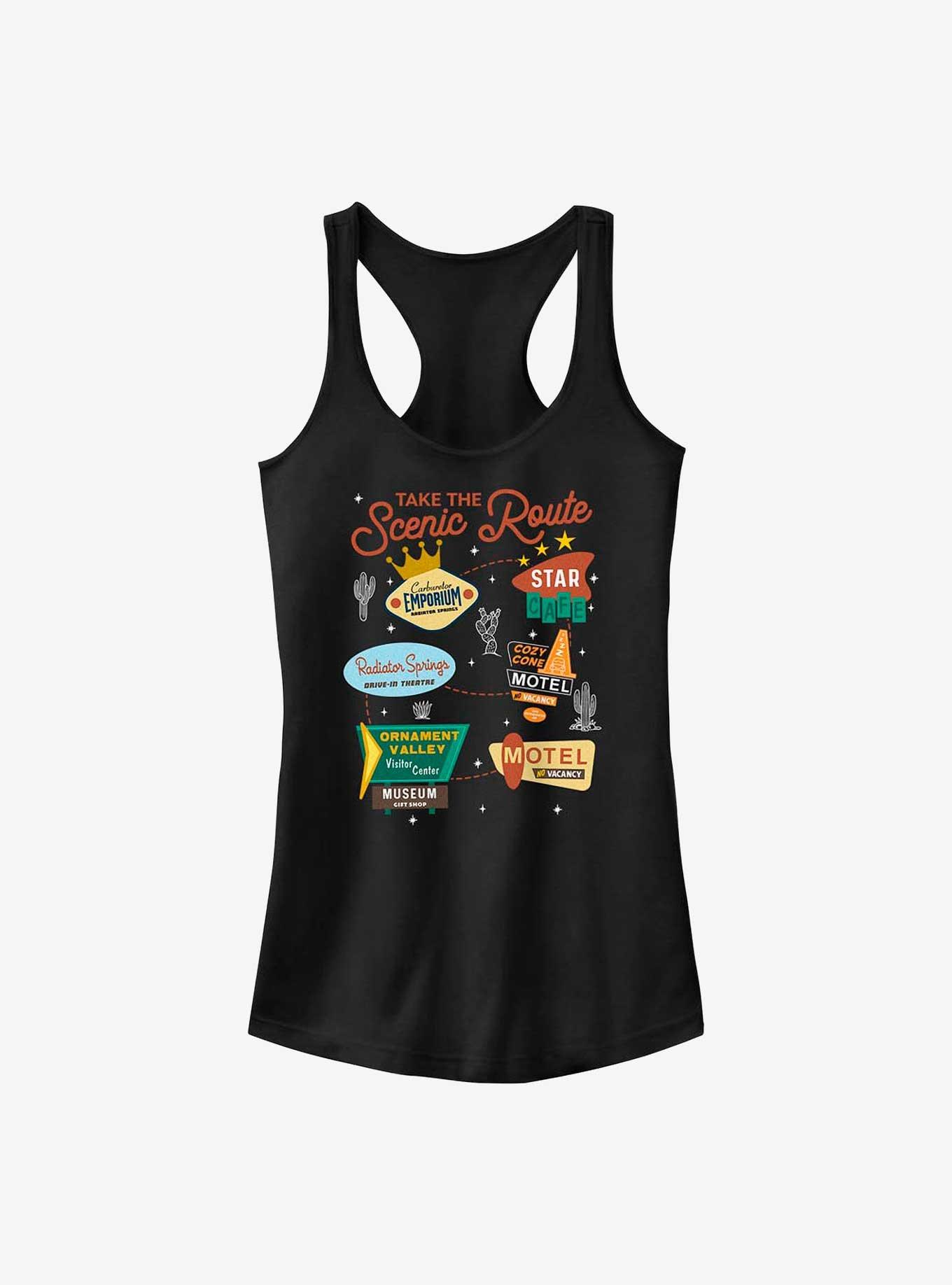 Cars Take The Scenic Route Girls Tank, BLACK, hi-res