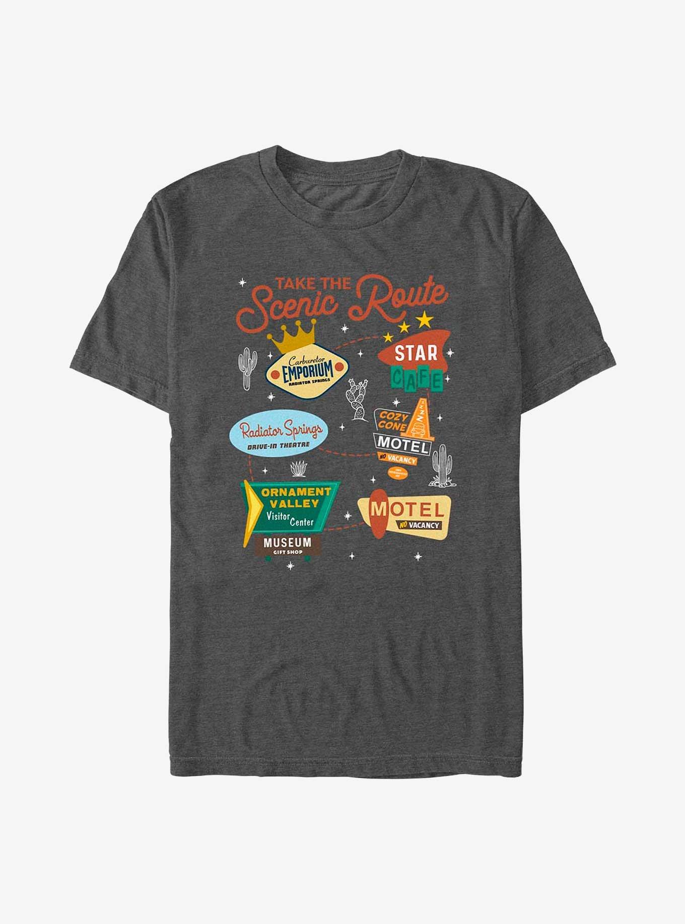 Cars Take The Scenic Route T-Shirt, CHAR HTR, hi-res