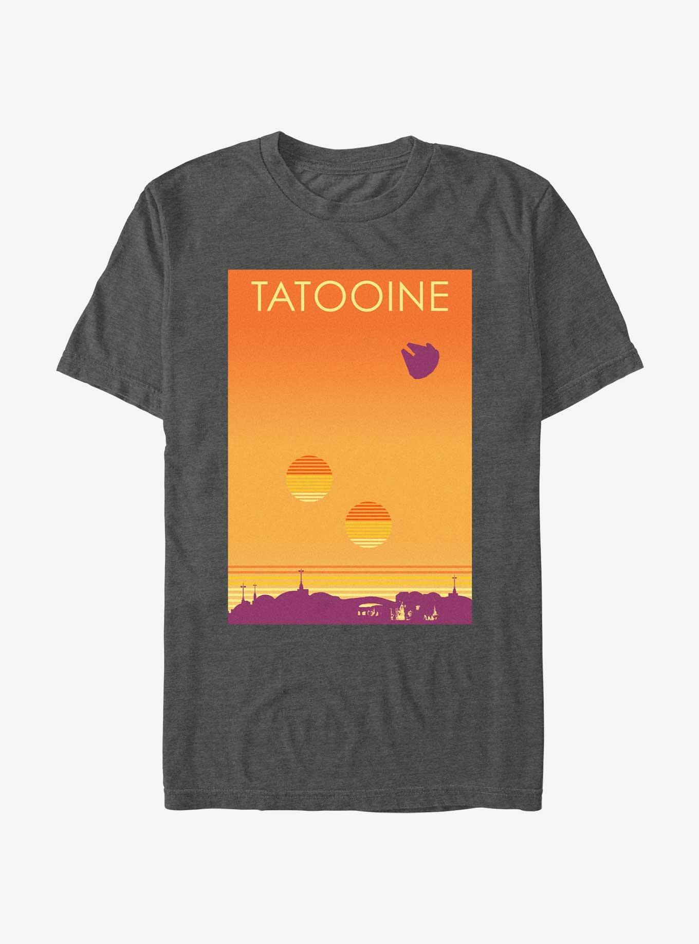 Star Wars Tatooine Twin Sun Poster T-Shirt, CHAR HTR, hi-res