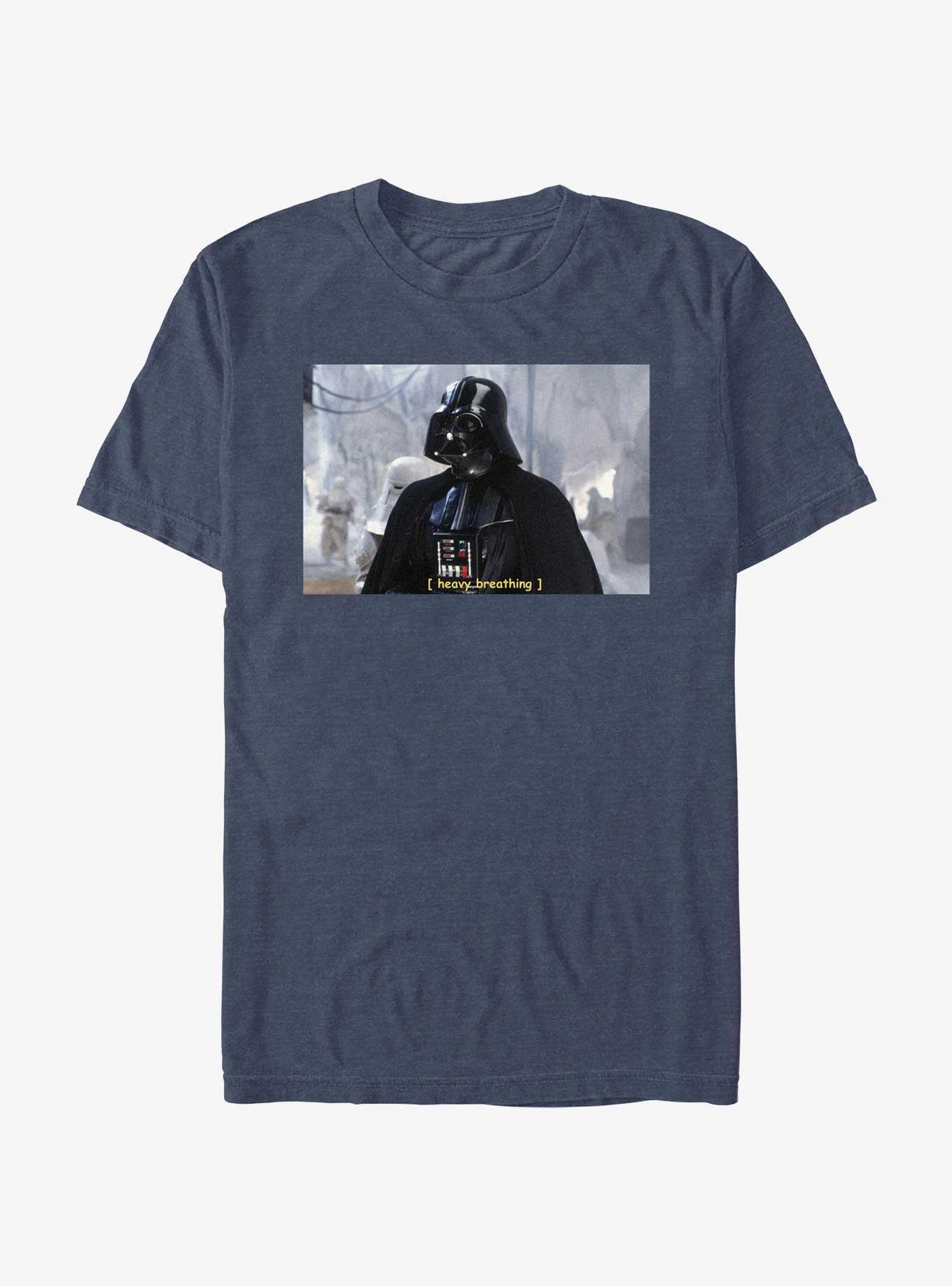 Star Wars Vader Heavy Breathing T-Shirt, NAVY HTR, hi-res