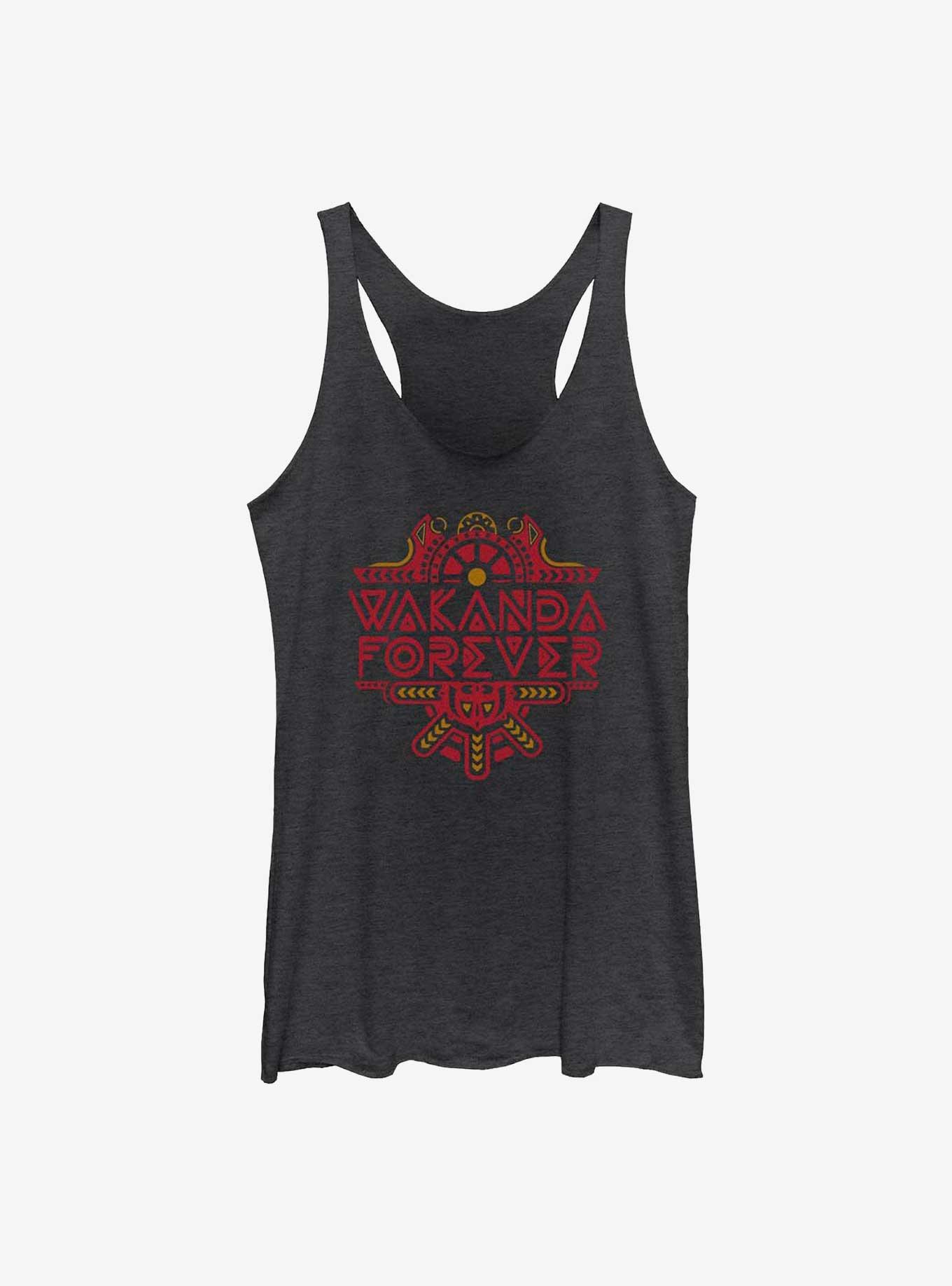 Marvel Black Panther: Wakanda Forever Intricate Logo Girls Tank, BLK HTR, hi-res