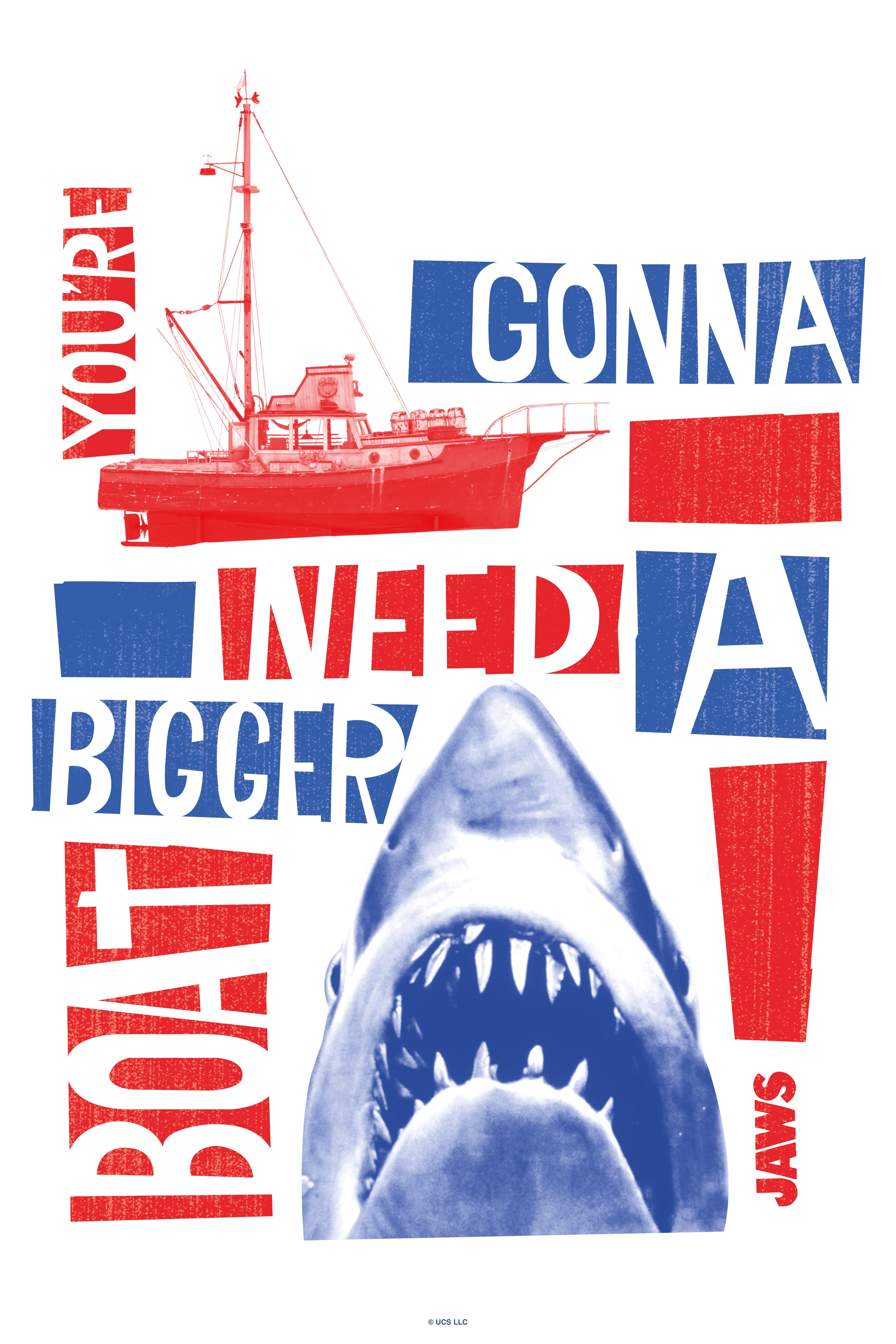 Jaws You're Gonna Need A Bigger Boat Poster , WHITE, hi-res