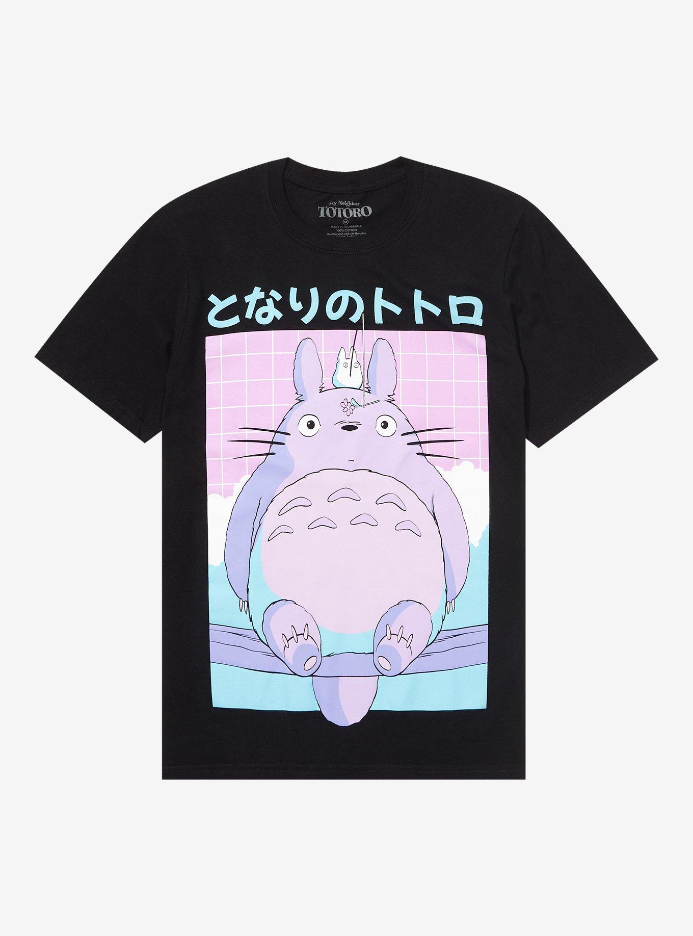 Studio Ghibli My Neighbor Totoro Pastel Grid Boyfriend Fit Girls T-Shirt