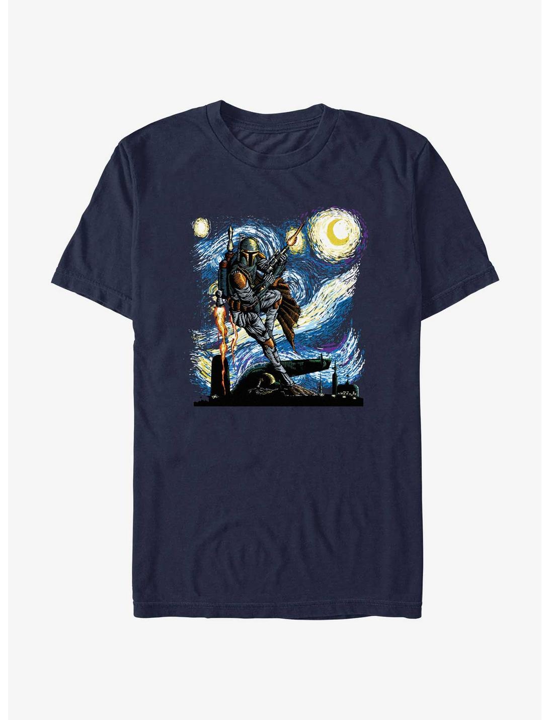 Star Wars Boba Fett Starry Night T-Shirt, NAVY, hi-res
