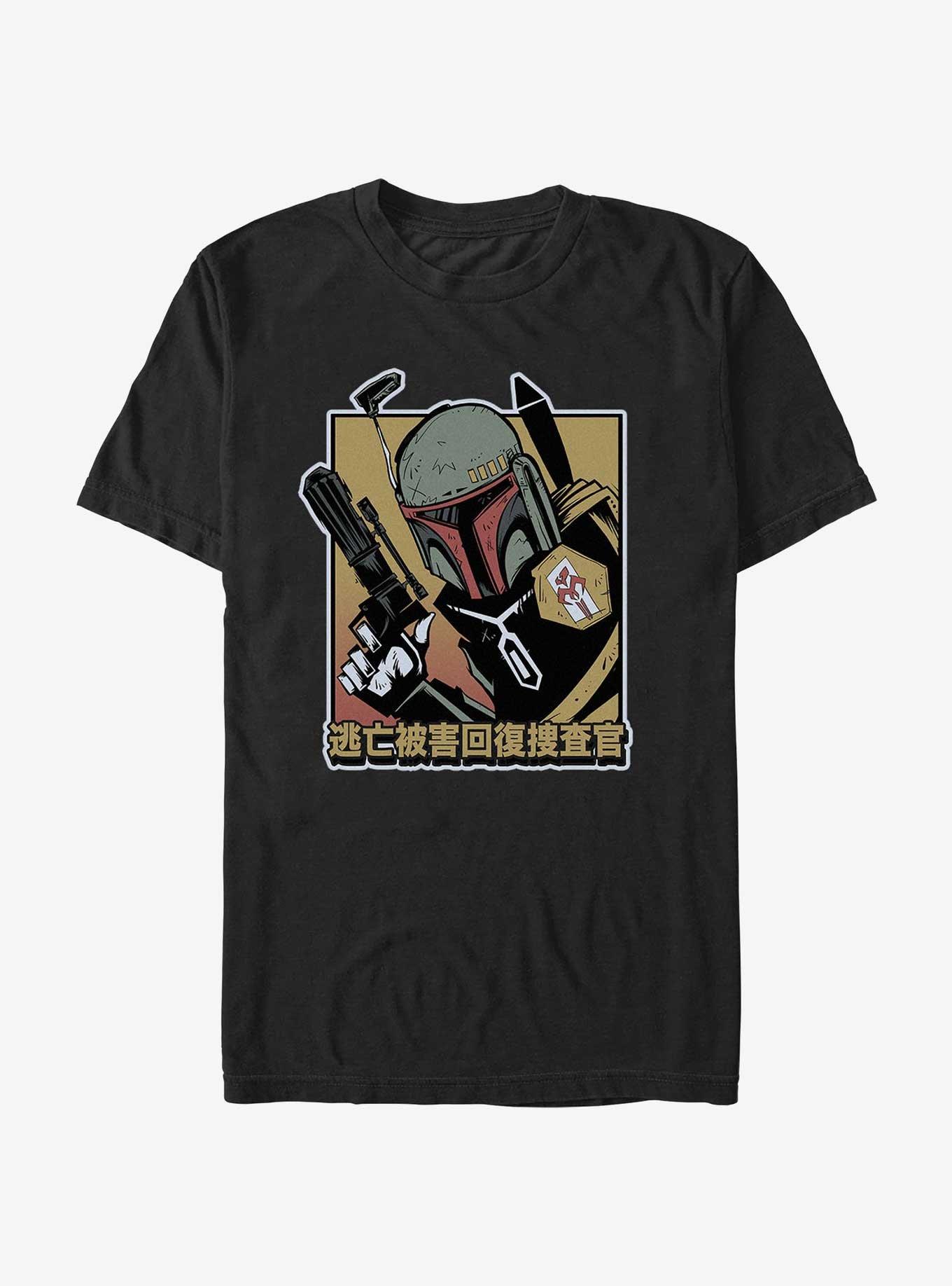 Star Wars Boba Fett Bounty Hunter Anime T-Shirt, BLACK, hi-res