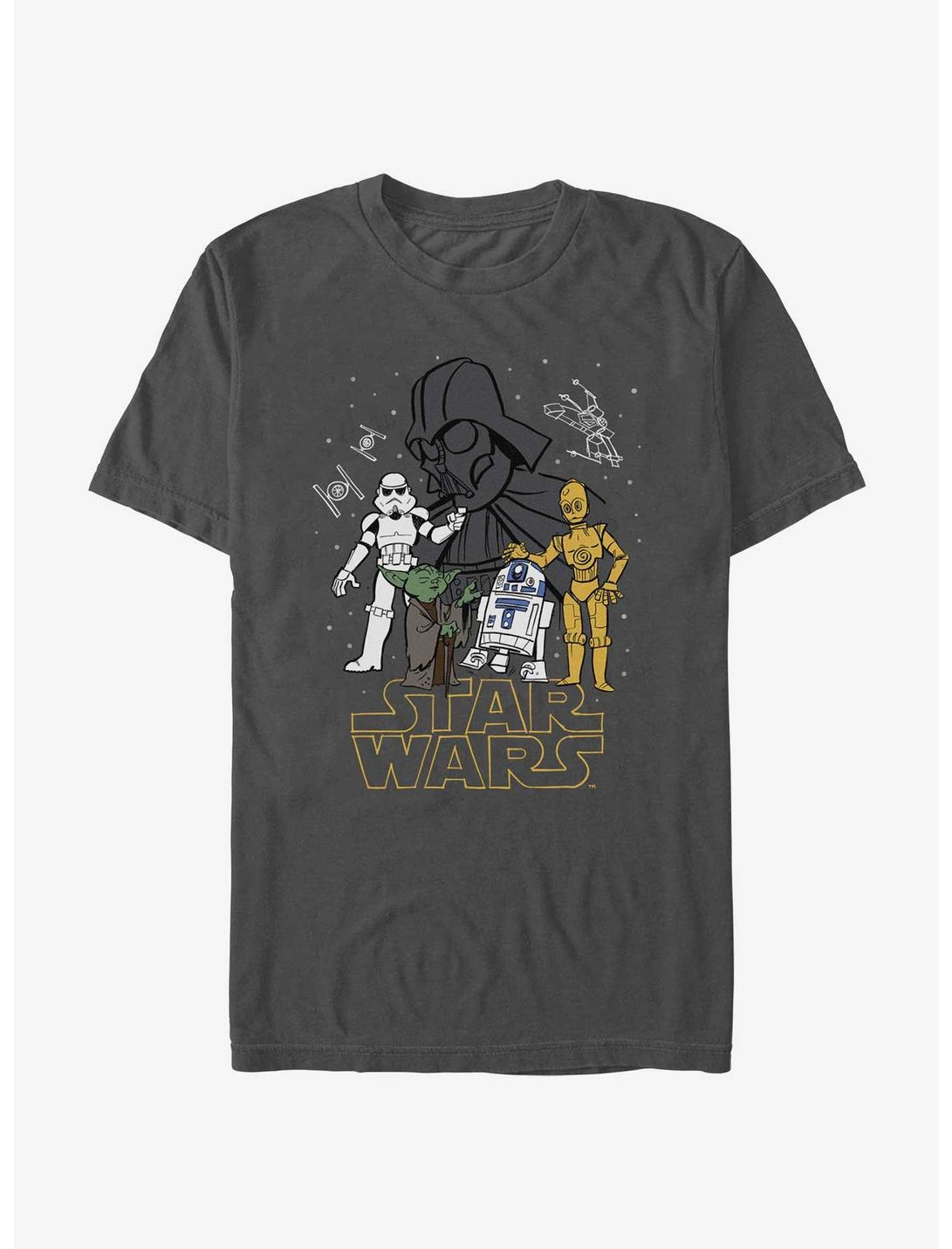 Star Wars Doodle Cover T-Shirt, CHARCOAL, hi-res