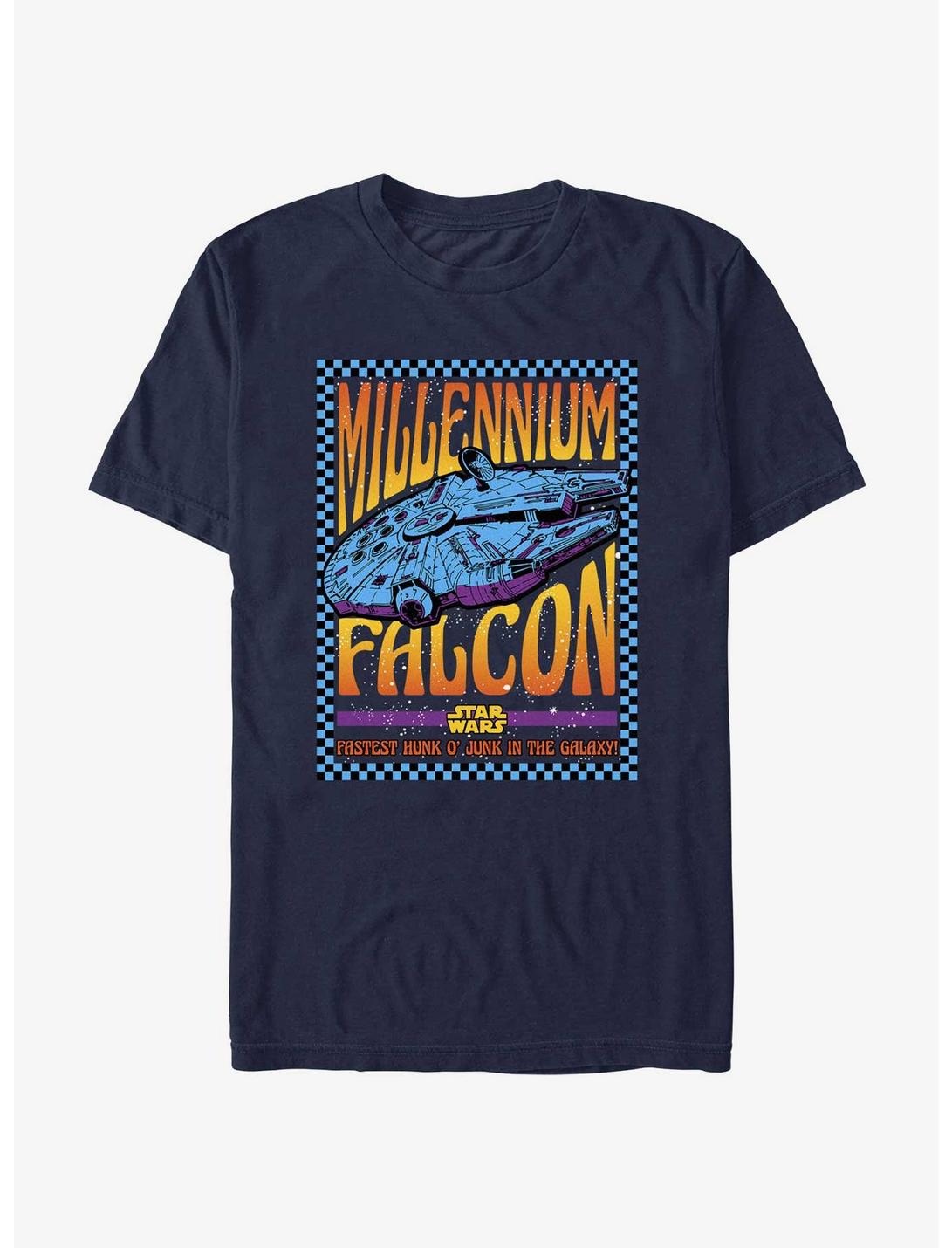 Star Wars Millennium Falcon Groovy Poster T-Shirt, NAVY, hi-res