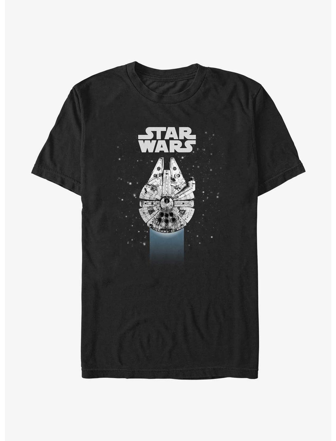 Star Wars Millennium Falcon Fly By T-Shirt, BLACK, hi-res