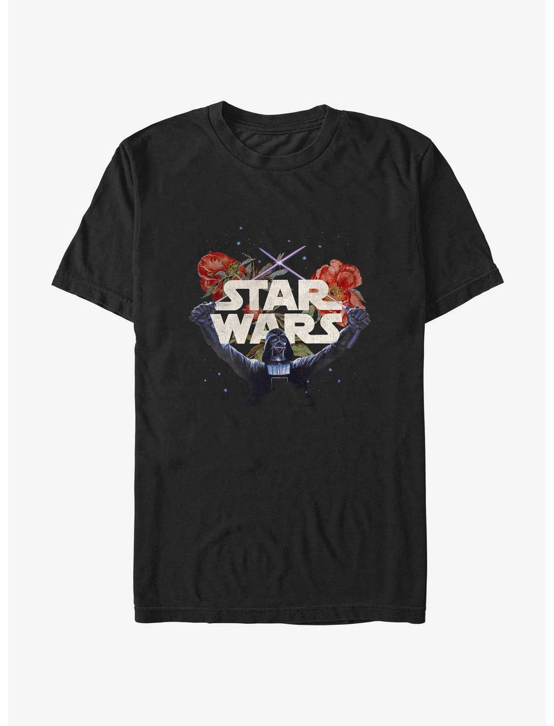 Star Wars Floral Darth Vader T-Shirt, BLACK, hi-res