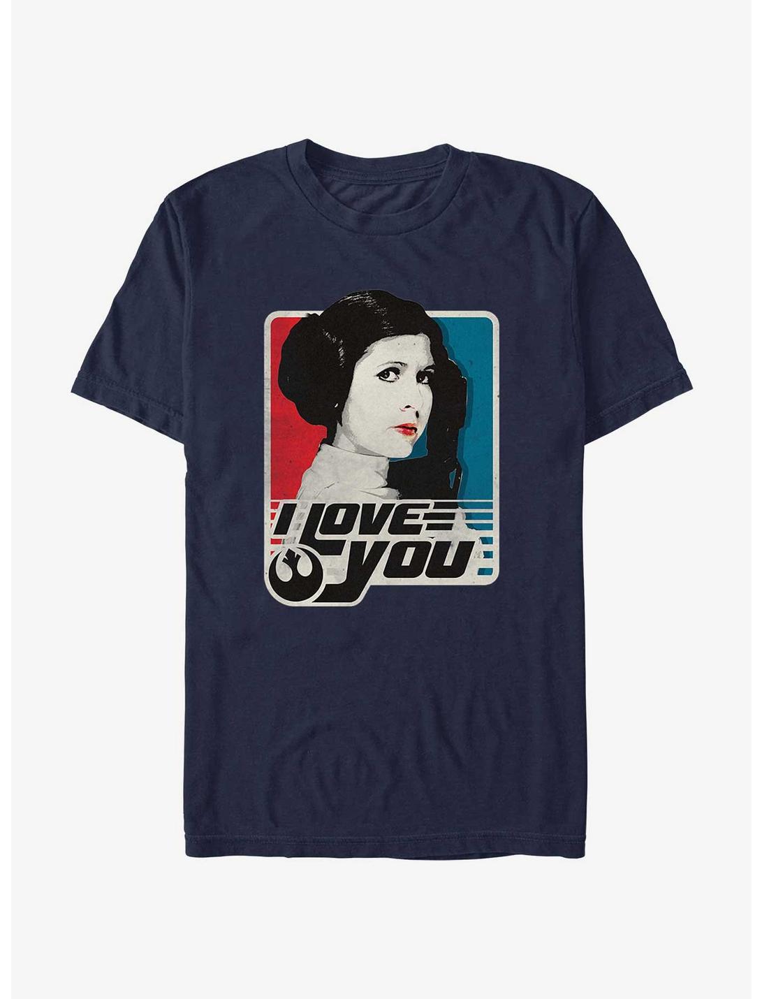 Star Wars Leia I Love You T-Shirt, NAVY, hi-res