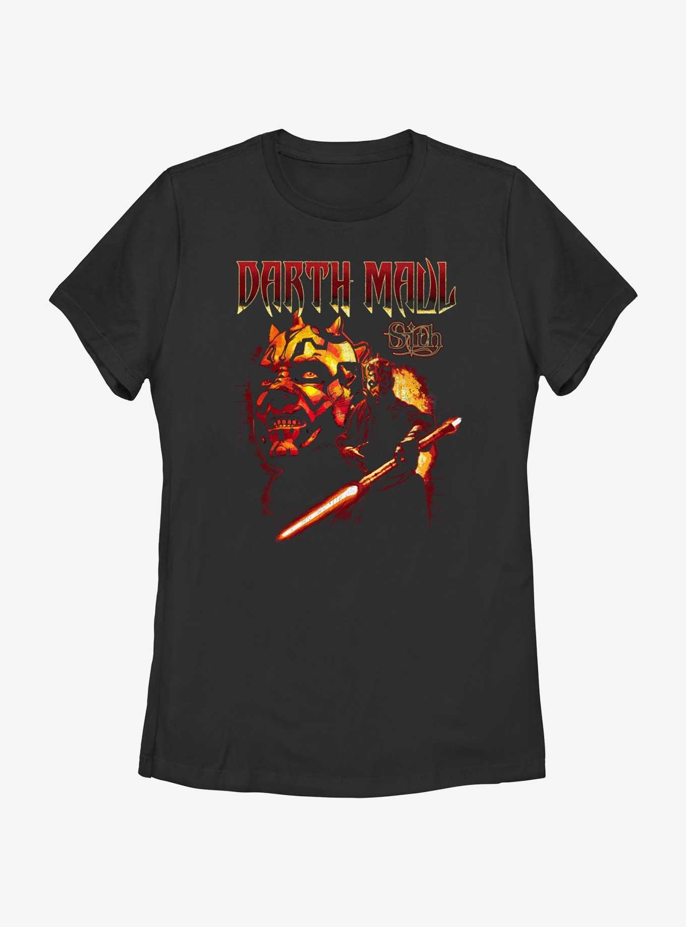 Star Wars Heavy Metal Darth Maul Womens T-Shirt, BLACK, hi-res
