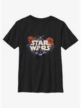 Star Wars Floral Darth Vader Youth T-Shirt, BLACK, hi-res