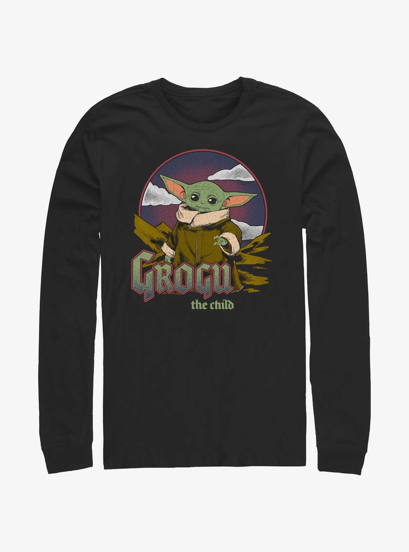 Star Wars The Mandalorian Grogu The Child Vintage Long-Sleeve T-Shirt, BLACK, hi-res