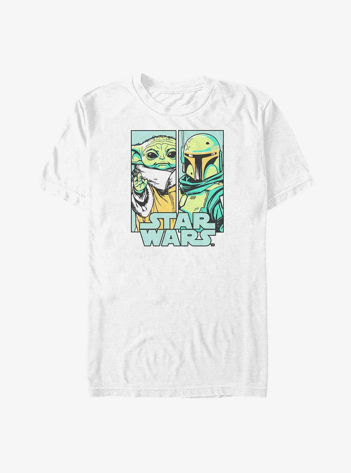 Star Wars The Mandalorian Highlight Panels T-Shirt, WHITE, hi-res