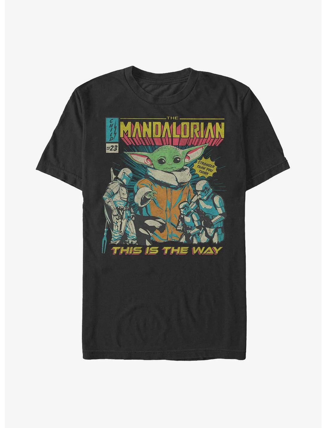 Star Wars The Mandalorian The Child Comic Poster T-Shirt, BLACK, hi-res