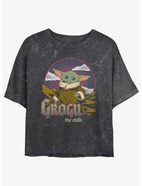 Star Wars The Mandalorian Grogu The Child Vintage Mineral Wash Crop Womens T-Shirt, , hi-res