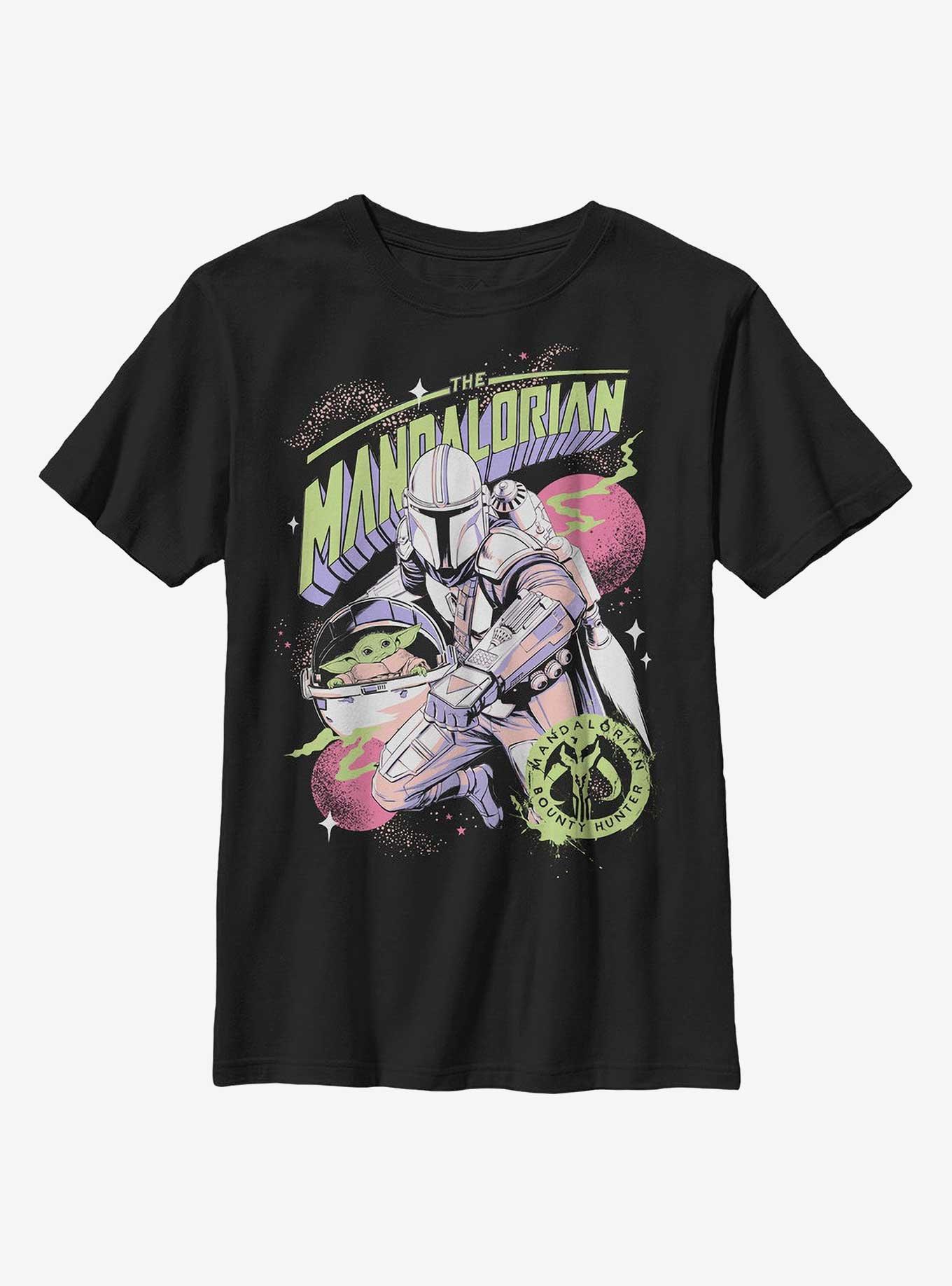 Star Wars The Mandalorian Bounty Hunter Youth T-Shirt, BLACK, hi-res