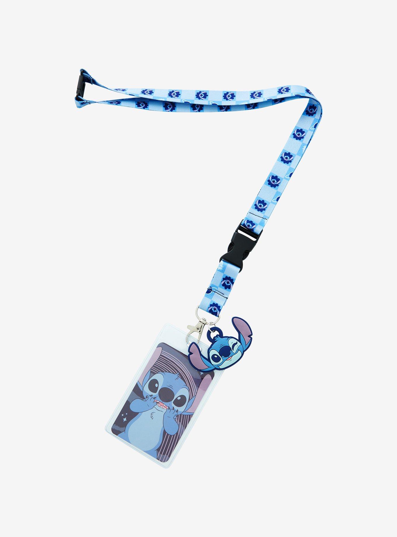Disney Lilo & Stitch Checkered Print Stitch Lanyard - BoxLunch Exclusive, , hi-res