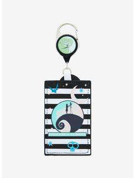 Disney The Nightmare Before Christmas Jack & Sally Striped Retractable Lanyard - BoxLunch Exclusive, , hi-res