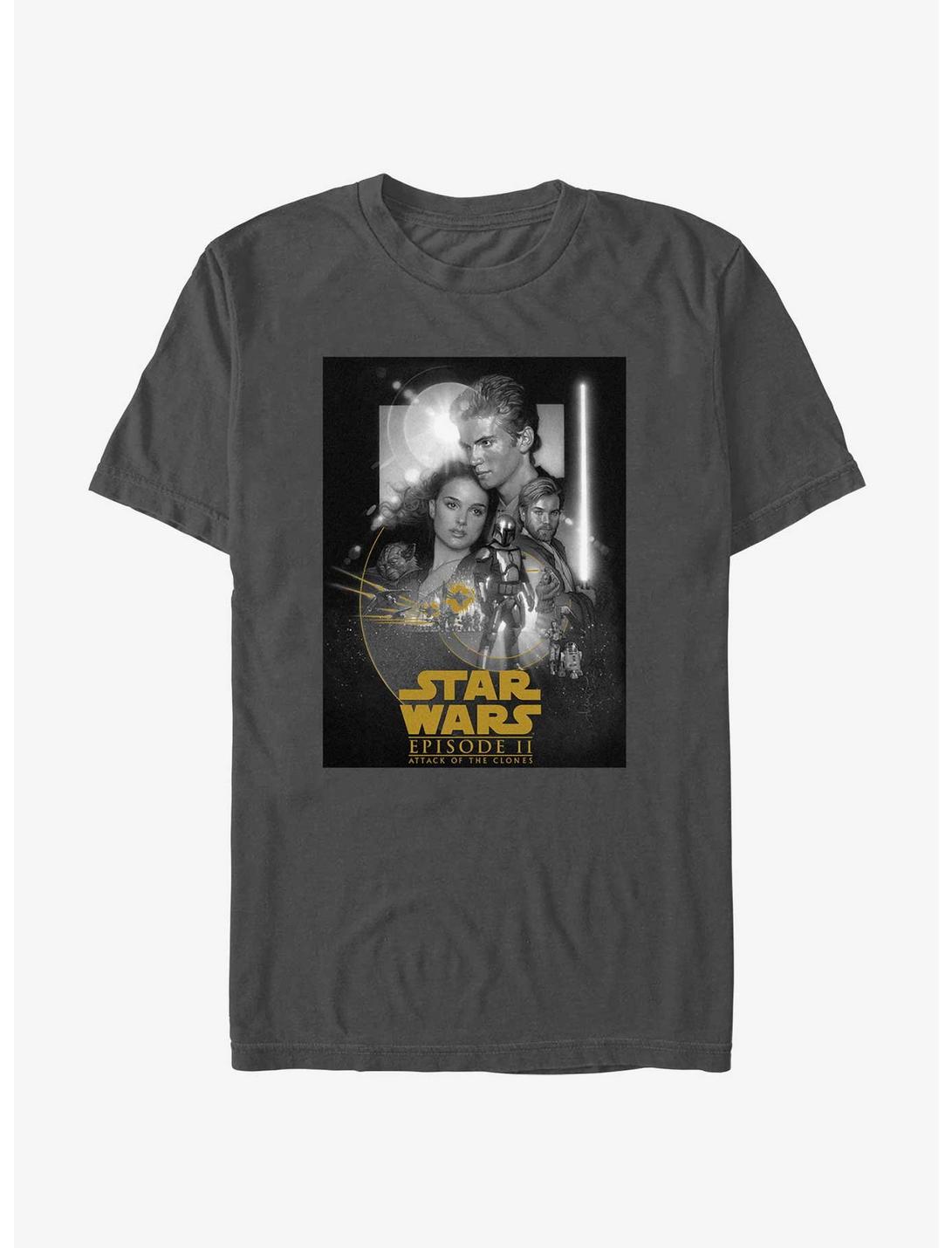 Star Wars Episode II: Attack Of The Clones Poster T-Shirt, CHARCOAL, hi-res