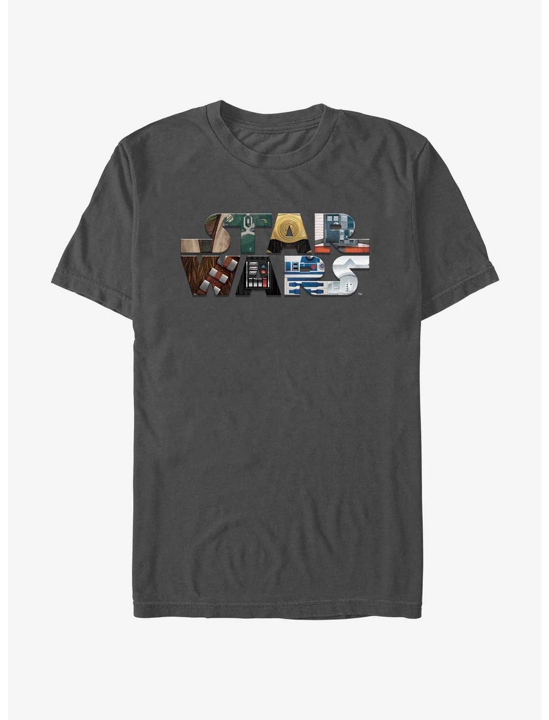Star Wars Logo Symbolic Fill T-Shirt, CHARCOAL, hi-res