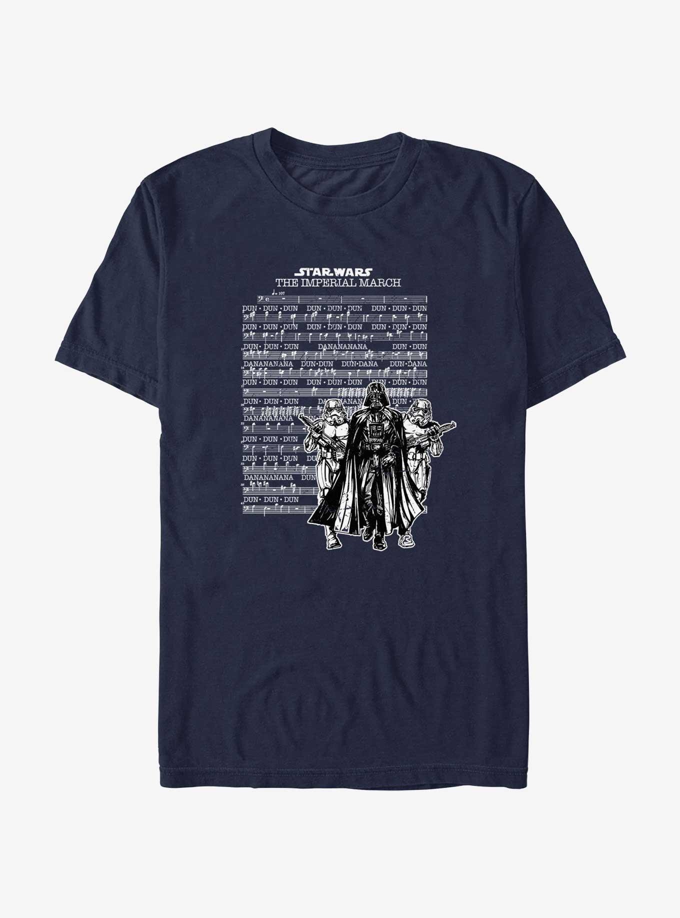 Star Wars Imperial March Music Sheet T-Shirt, NAVY, hi-res