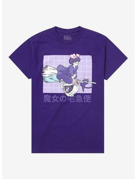 Studio Ghibli Kiki's Delivery Service Purple Grid Boyfriend Fit Girls T-Shirt, , hi-res