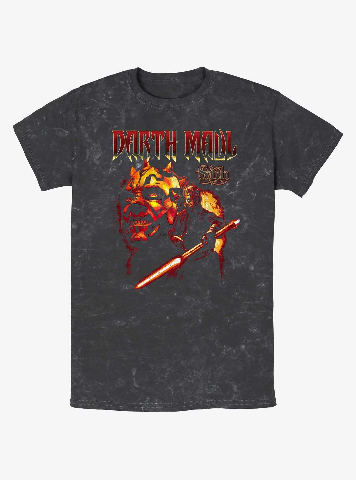 Star Wars Heavy Metal Darth Maul Mineral Wash T-Shirt, BLACK, hi-res