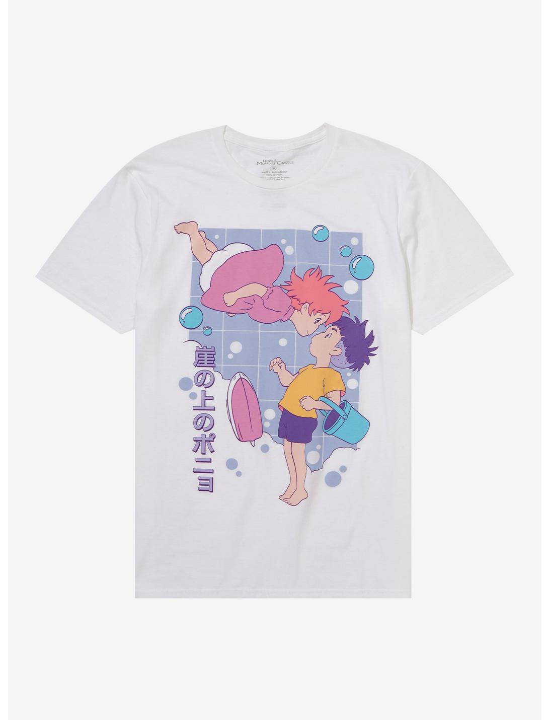 Studio Ghibli Ponyo Pastel Grid Boyfriend Fit Girls T-Shirt, MULTI, hi-res