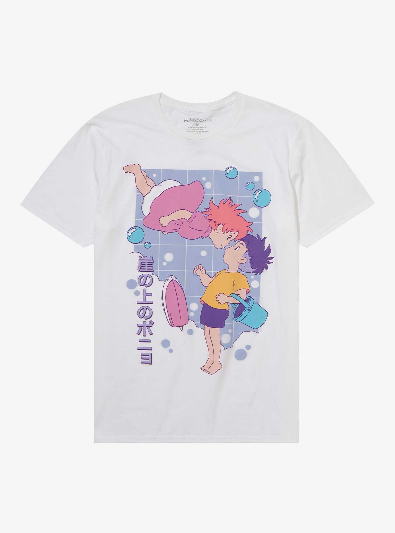Studio Ghibli Ponyo Pastel Grid Boyfriend Fit Girls T-Shirt, , hi-res