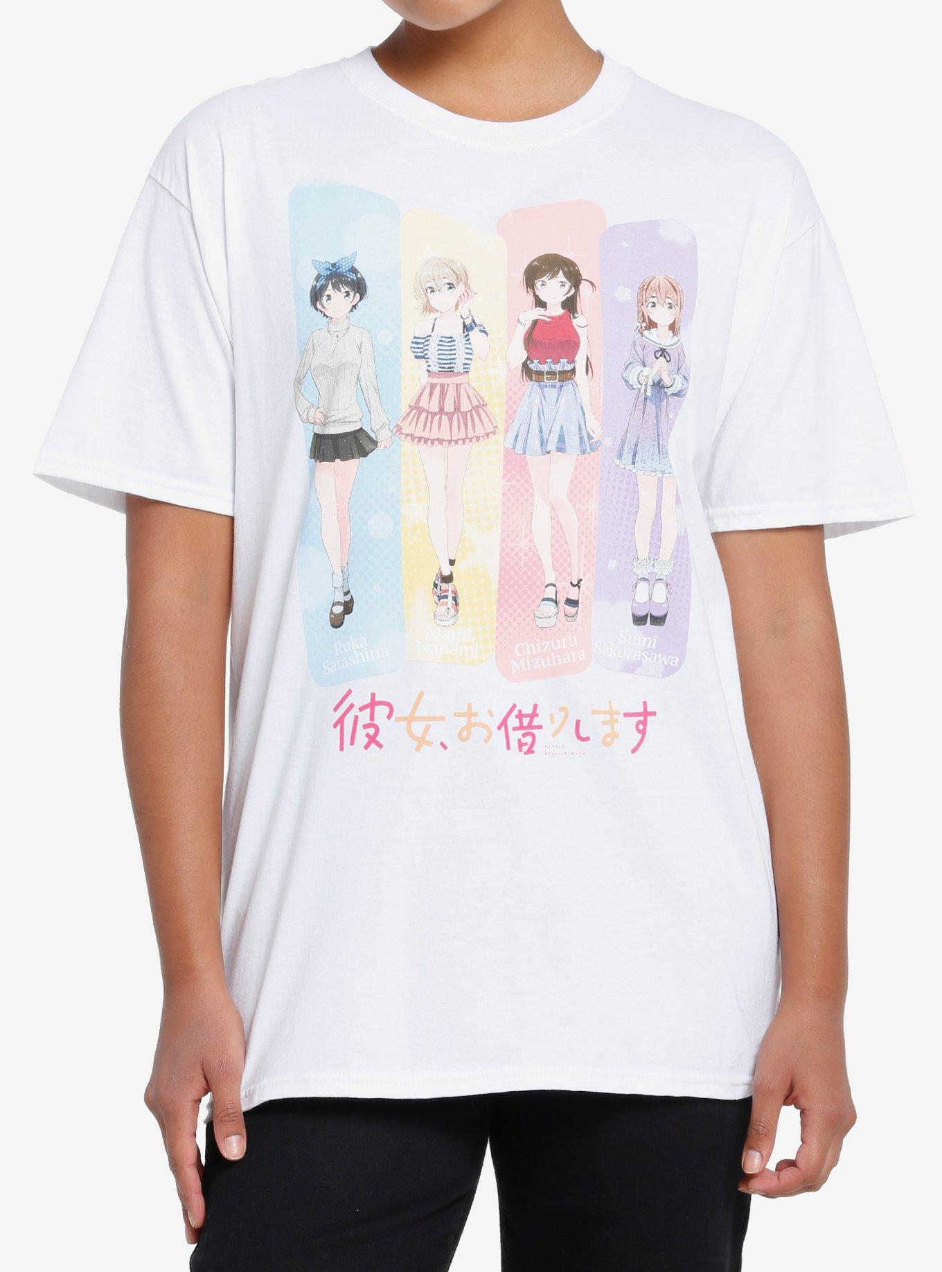 Rent-A-Girlfriend Pastel Panel Boyfriend Fit Girls T-Shirt, MULTI, hi-res