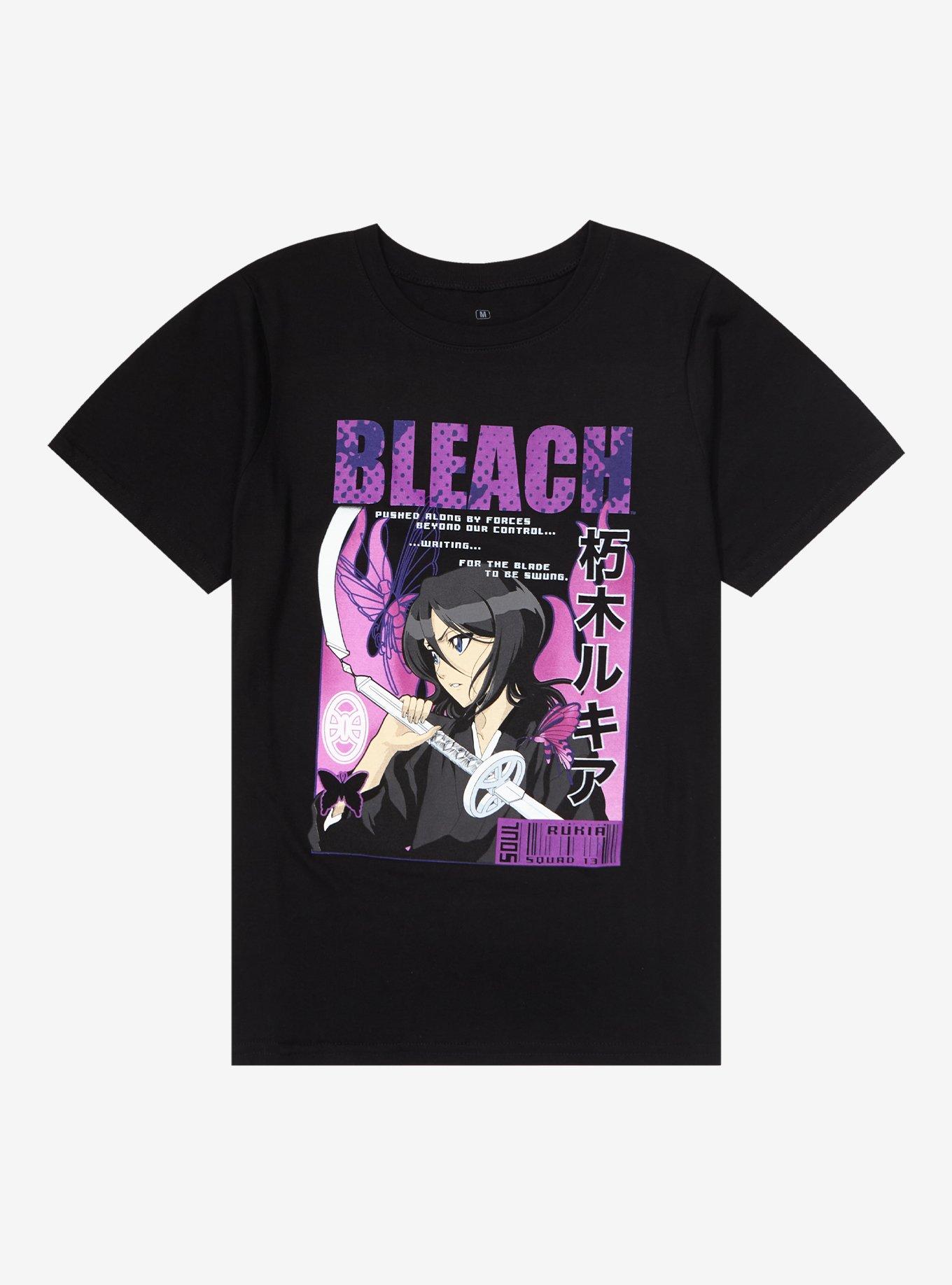 BLEACH Rukia Purple Portrait Boyfriend Fit Girls T Shirt