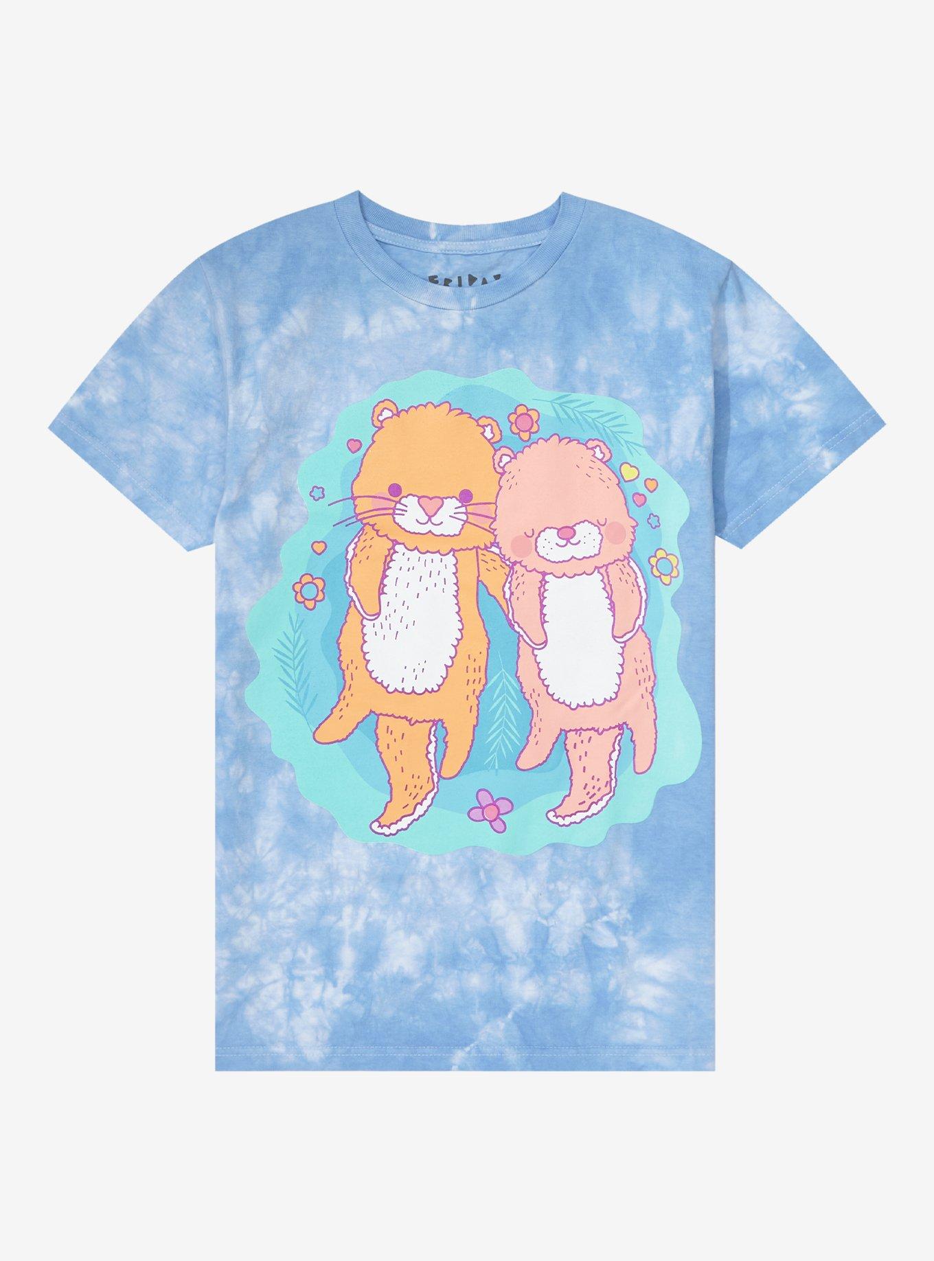 Otter Duo Tie-Dye Boyfriend Fit Girls T-Shirt, MULTI, hi-res