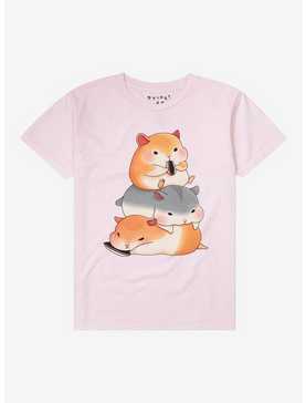 Kawaii Hamster Pile Boyfriend Fit Girls T-Shirt, , hi-res