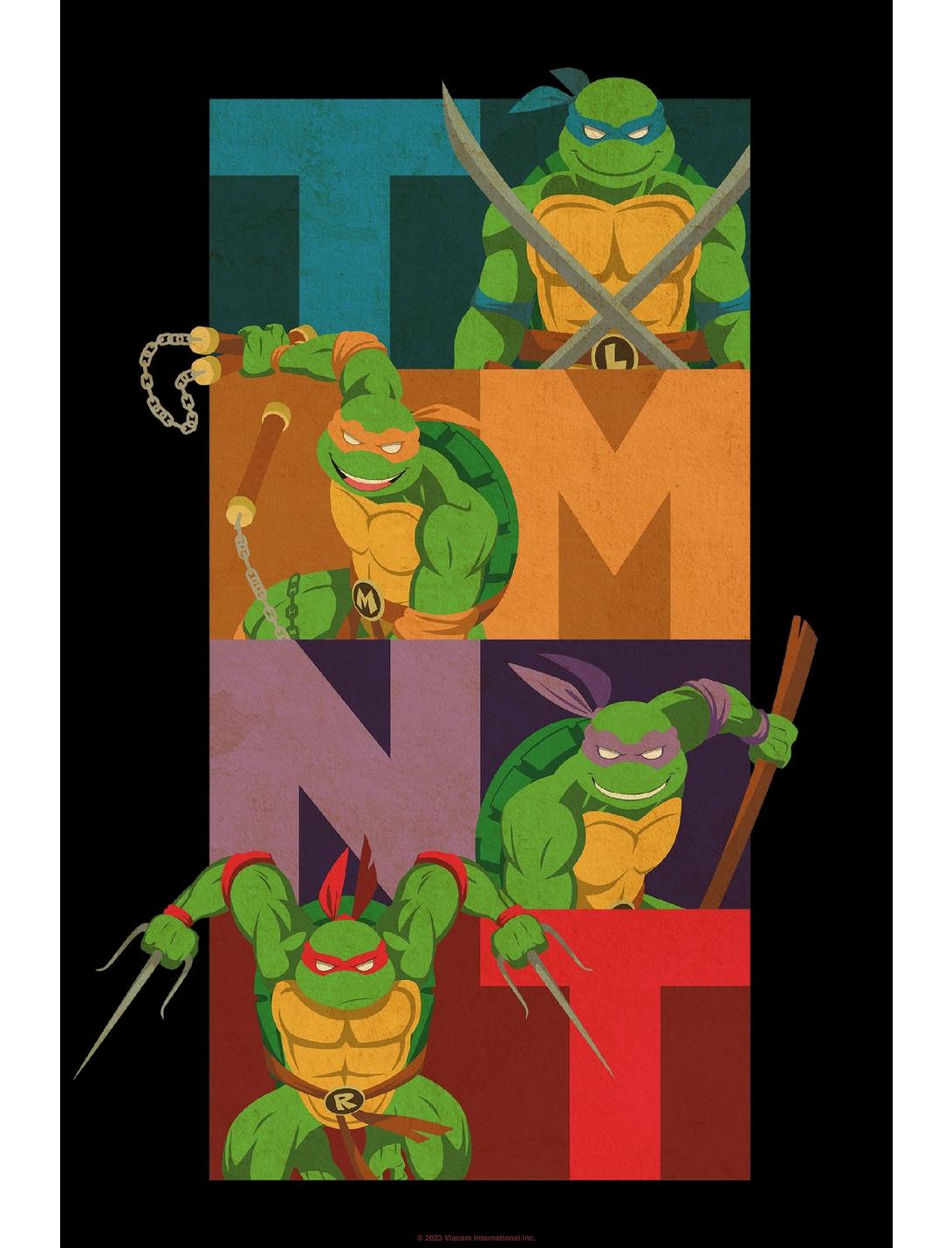 Teenage Mutant Ninja Turtles Colorblock Team Pose Poster, WHITE, hi-res