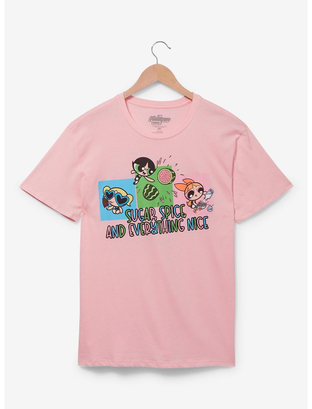 The Powerpuff Girls Sugar & Spice Group Portrait T-Shirt - BoxLunch Exclusive, LIGHT PINK, hi-res