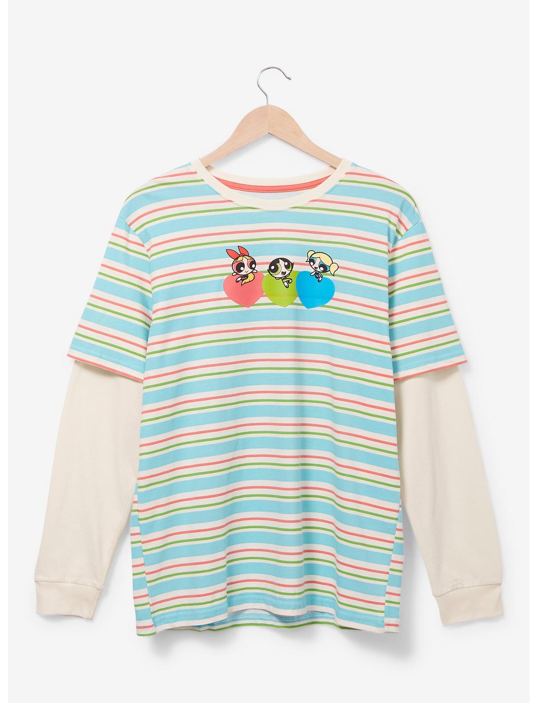 The Powerpuff Girls Striped Long Sleeve T-Shirt - BoxLunch Exclusive, MULTI, hi-res