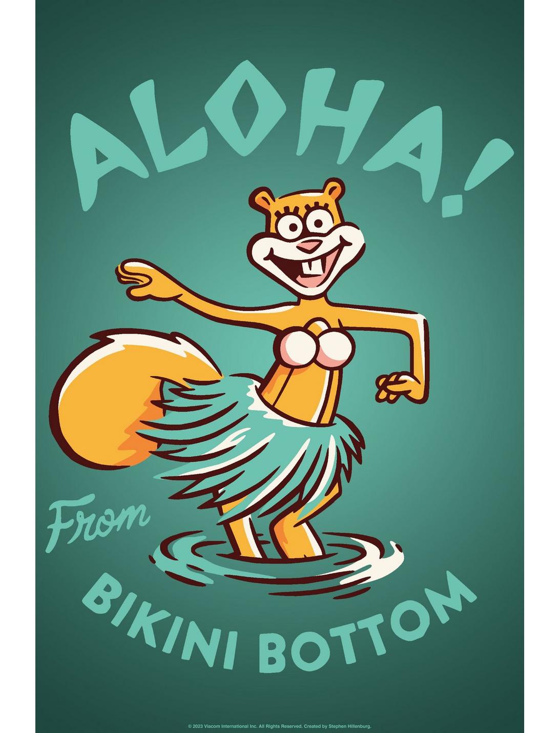 Spongebob Squarepants Aloha! Sandy Poster, WHITE, hi-res