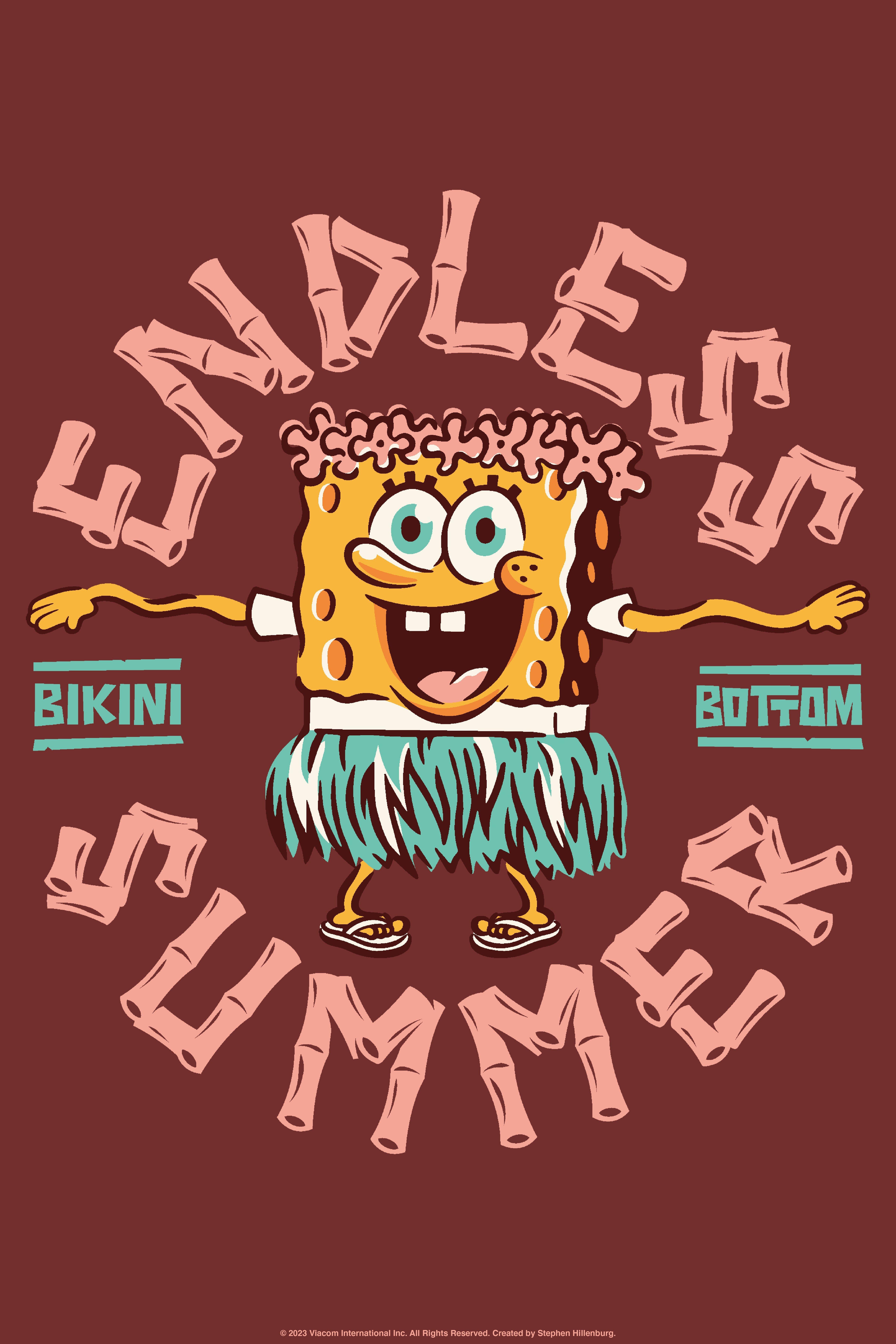 Spongebob Squarepants Bikini Bottom Endless Summer Poster, WHITE, hi-res