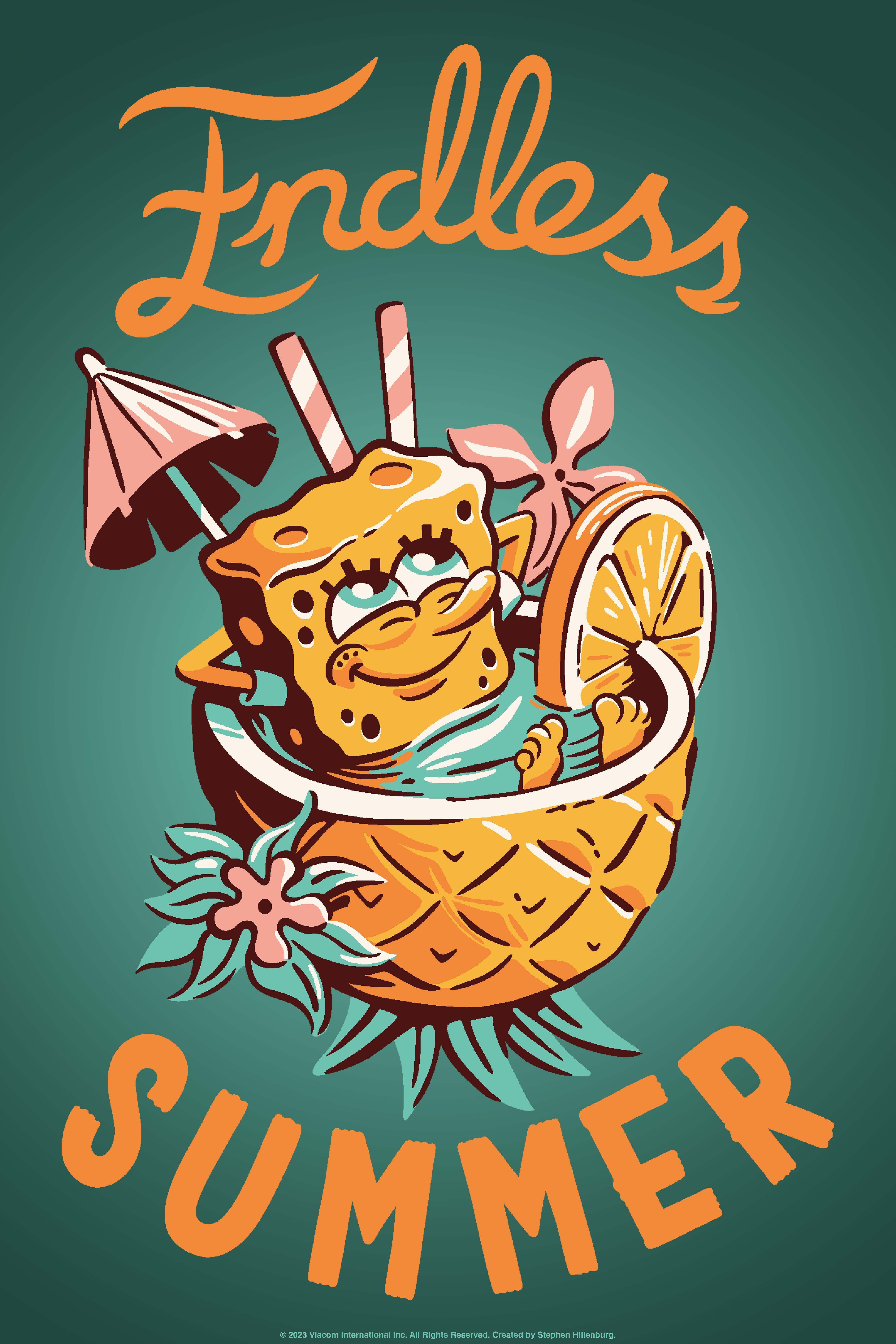 Spongebob Squarepants Endless Summer Colada Poster, WHITE, hi-res