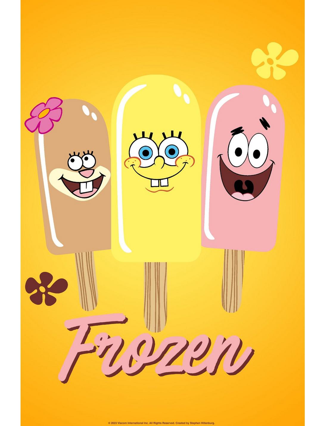 Spongebob Squarepants Frozen Popsicles Poster, WHITE, hi-res