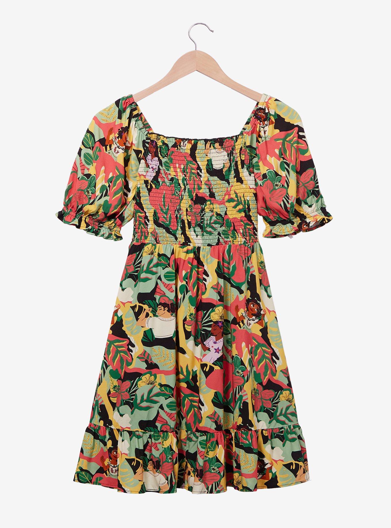 Her Universe Disney Encanto Floral Allover Print Smock Dress Plus Size, MULTI, hi-res