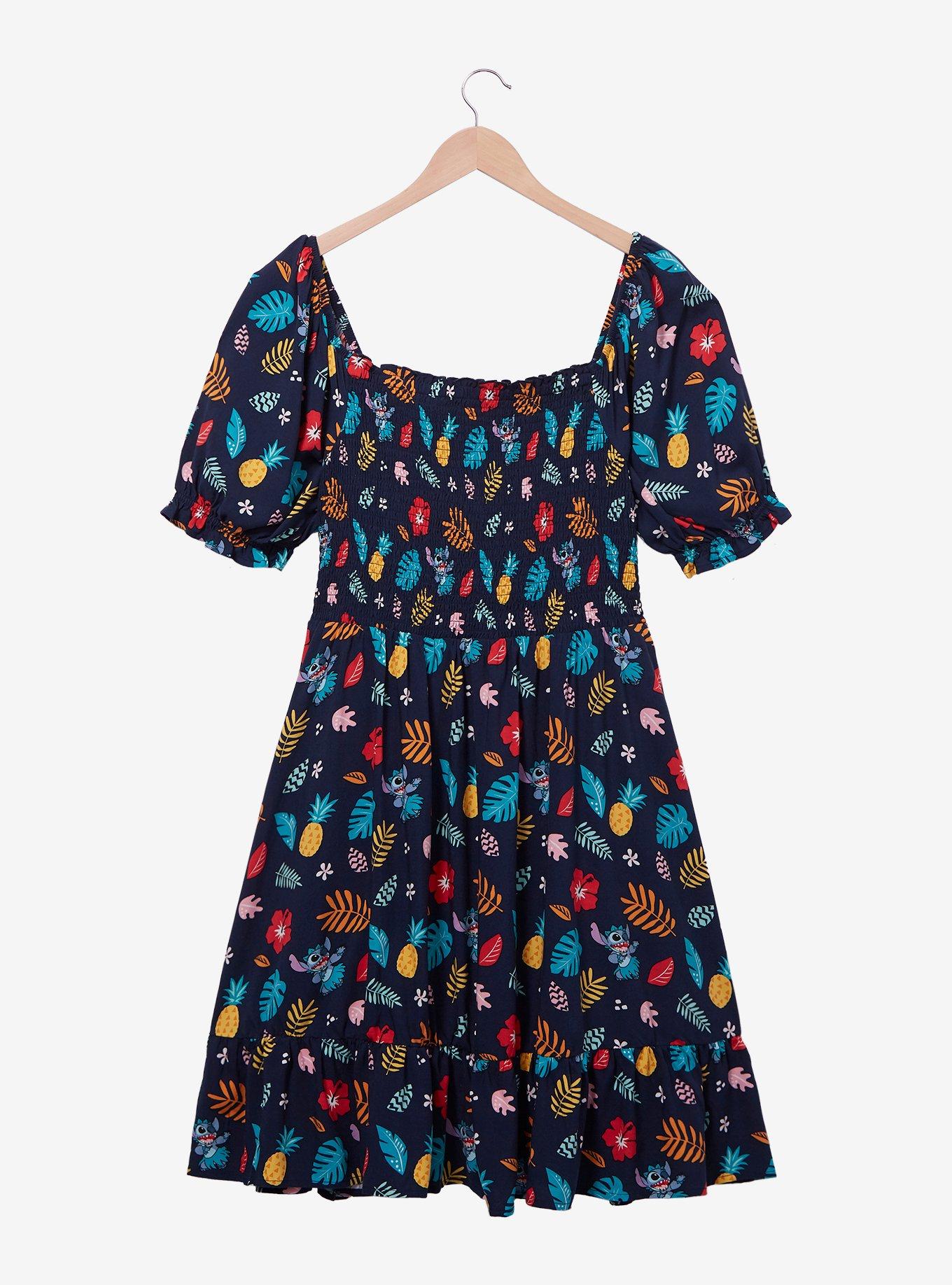 Her Universe Disney Lilo & Stitch Tropical Floral Allover Print Smock Dress, MULTI, hi-res